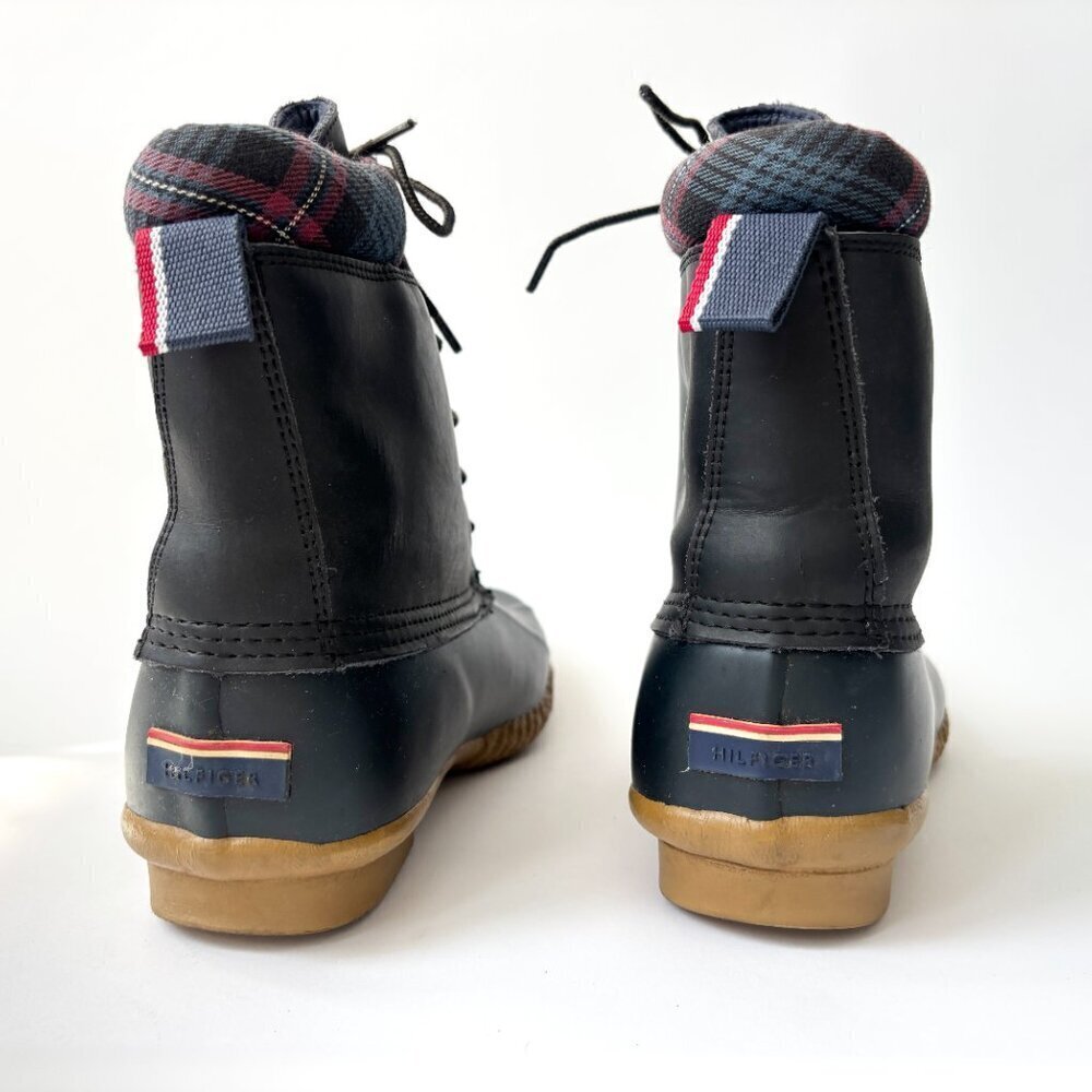 Tommy Hilfiger Lace Up Rubber Sole Lace Up Russel Rain Ankle Boots - Sz 8 - Picture 7 of 16